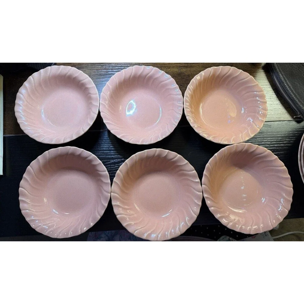 Vintage Franciscan Coronado Coral Pink Coupe Cereal Bowls 6.25